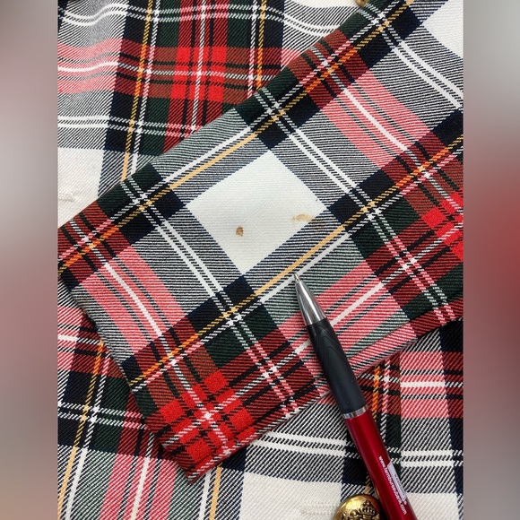 Santa Fe by Jim Tremblay Vintage plaid button red Sheath mini dress 10 - Picture 6 of 8